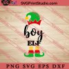 Boy Elf Christmas SVG, Merry X'mas SVG, Christmas Gift SVG PNG EPS DXF Silhouette Cut Files