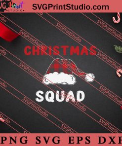Christmas Squad Bufffalo Plaid Santa Hat Christmas SVG, Merry X'mas SVG, Christmas Gift SVG PNG EPS DXF Silhouette Cut Files