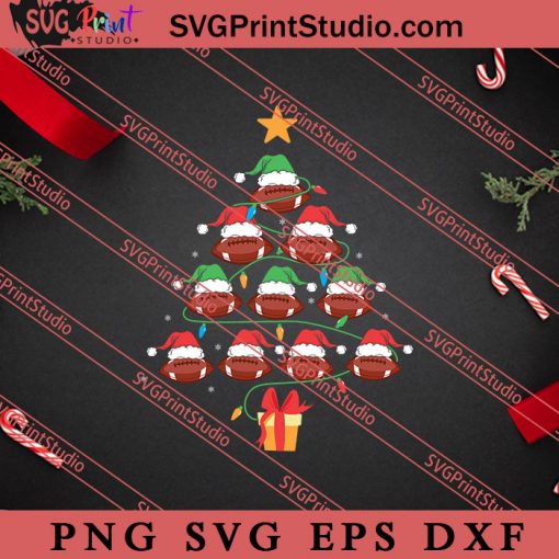 Christmas Tree Football Ornament SVG, Merry X'mas SVG, Christmas Gift SVG PNG EPS DXF Silhouette Cut Files