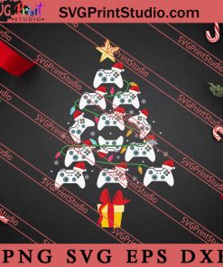 Christmas Tree Lights Game Controller SVG, Merry X'mas SVG, Christmas Gift SVG PNG EPS DXF Silhouette Cut Files