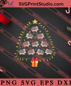 Funny Hedgehog Christmas Tree Ornament SVG, Merry X'mas SVG, Christmas Gift SVG PNG EPS DXF Silhouette Cut Files