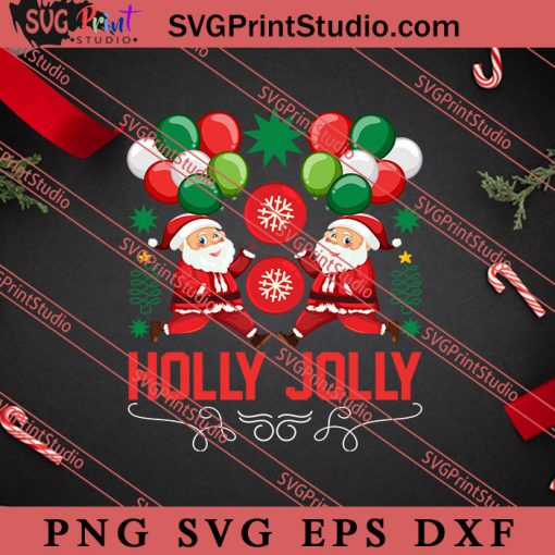 Holly Jolly Merry Christmas SVG, Merry X'mas SVG, Christmas Gift SVG PNG EPS DXF Silhouette Cut Files