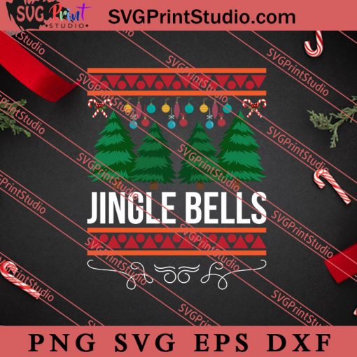 Jingle Bells Christmas SVG, Merry X'mas SVG, Christmas Gift SVG PNG EPS DXF Silhouette Cut Files