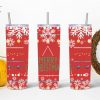 Merry Christmas Skinny Tumblers, 20oz Skinny Straight, Template for Sublimation, Full Tumbler Wrap, PNG Digital Download