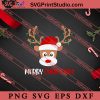 Merry Christmas Reindeer SVG, Merry X'mas SVG, Christmas Gift SVG PNG EPS DXF Silhouette Cut Files