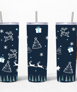 Merry Christmas Skinny Tumblers, 20oz Skinny Straight, Template for Sublimation, Full Tumbler Wrap, PNG Digital Download