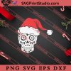 Skull Christmas Santa Hat SVG, Merry X'mas SVG, Christmas Gift SVG PNG EPS DXF Silhouette Cut Files
