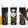 Steelers NFL Skinny Tumblers, 20oz Skinny Straight, Template for Sublimation, Full Tumbler Wrap, PNG Digital Download