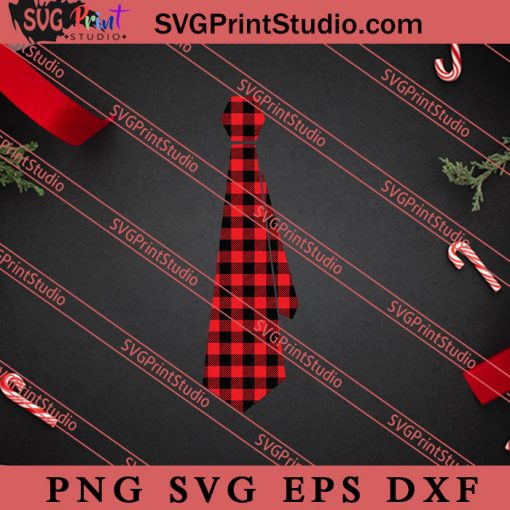 Tie Buffalo Plaid Merry Christmas SVG, Merry X'mas SVG, Christmas Gift SVG PNG EPS DXF Silhouette Cut Files