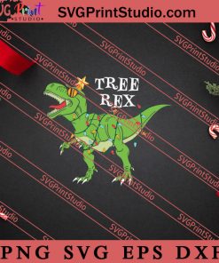 Tree Rex Christmas Lights SVG, Merry X'mas SVG, Christmas Gift SVG PNG EPS DXF Silhouette Cut Files
