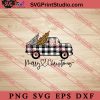 Truck Buffalo Plaid Xmas Tree Leopard SVG, Merry X'mas SVG, Christmas Gift SVG PNG EPS DXF Silhouette Cut Files