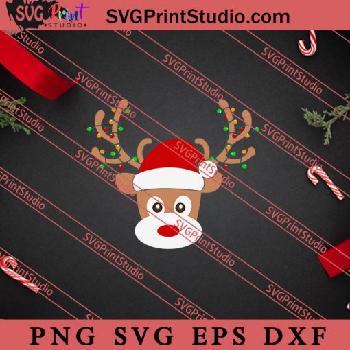 X'mas Reindeer Christmas SVG, Merry X'mas SVG, Christmas Gift SVG PNG EPS DXF Silhouette Cut Files