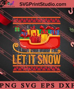 Let It Snow Christmas SVG, Merry X'mas SVG, Christmas Gift SVG PNG EPS DXF Silhouette Cut Files