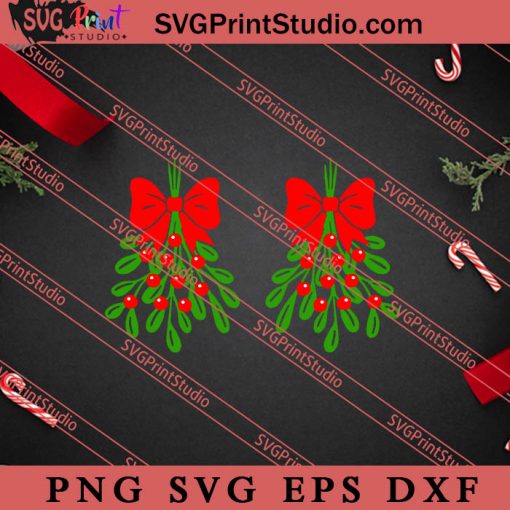 Kiss Me Under Mistletoe Merry Christmas SVG, Merry X'mas SVG, Christmas Gift SVG PNG EPS DXF Silhouette Cut Files