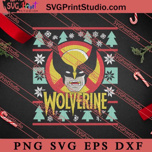 Marvel X-Men Wolverine SVG, Merry X'mas SVG, Christmas Gift SVG PNG EPS DXF Silhouette Cut Files
