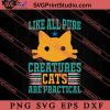 Like All Pure Creatures Cats Are Practical SVG, Cat SVG, Kitten SVG, Animal Lover Gift SVG, Gift Kids SVG PNG EPS DXF Silhouette Cut Files