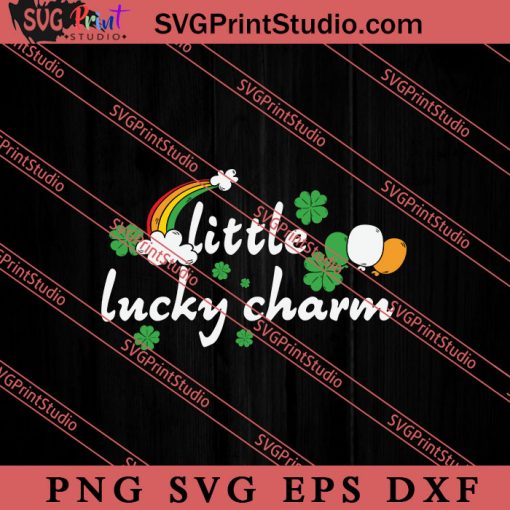 Little Lucky Charm Rainbow Patricks SVG, Irish Day SVG, Shamrock Irish SVG, Patrick Day SVG PNG EPS DXF Silhouette Cut Files