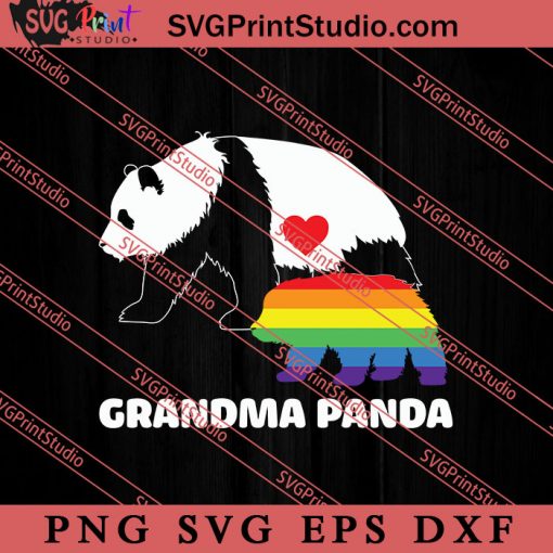 Grandma Panda Mother's Day SVG, Happy Mother's Day SVG, Mom SVG PNG EPS DXF Silhouette Cut Files