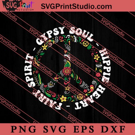 Hippie Heart Fairy Spirit SVG, Peace Hippie SVG, Hippie SVG EPS DXF PNG Cricut File Instant Download