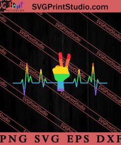 LGBT Gay Pride Heartbeat SVG, LGBTQ SVG, Gay SVG