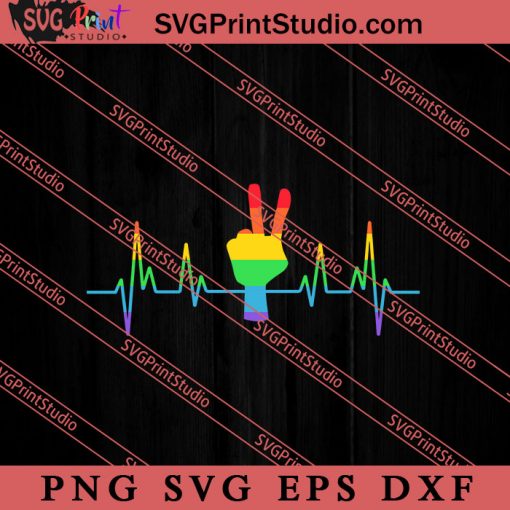 LGBT Gay Pride Heartbeat SVG, LGBTQ SVG, Gay SVG