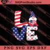 Love Gnome USA Flag SVG, 4th of July SVG, Independence Day SVG PNG EPS DXF Silhouette Cut Files