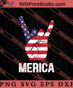 Merica Rock Sign SVG, 4th of July SVG, Independence Day SVG PNG EPS DXF Silhouette Cut Files