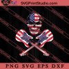 Skull Music USA Flag SVG, 4th of July SVG, Independence Day SVG PNG EPS DXF Silhouette Cut Files