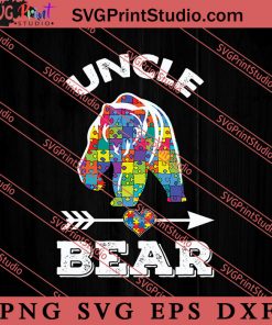 Uncle Bear Puzzle Piece Autism SVG, Autism Awareness SVG
