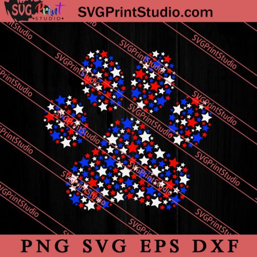 4th of July Cat Paw SVG, Cat SVG, America SVG, 4th of July SVG