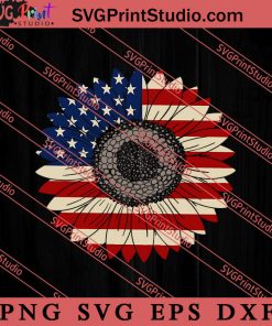 American Flag Sunflower 4th of July SVG, 4th of July SVG, America SVG