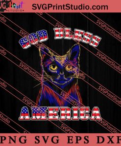 God Bless America Cat American SVG, Cat SVG, America SVG, 4th of July SVG