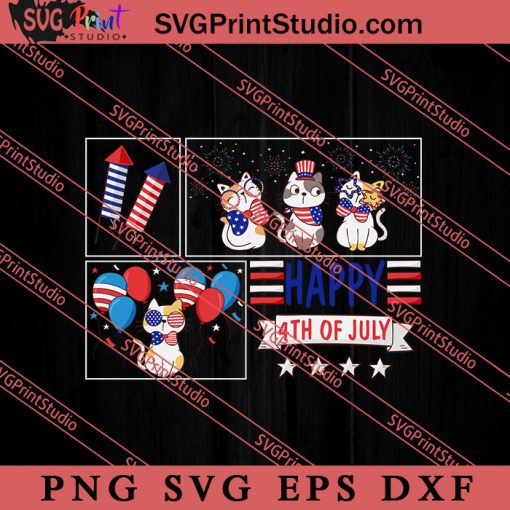 Happy 4th Of July Cat SVG, Cat SVG, America SVG, 4th of July SVG