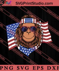 Monkey America Flag SVG, America SVG, 4th of July SVG