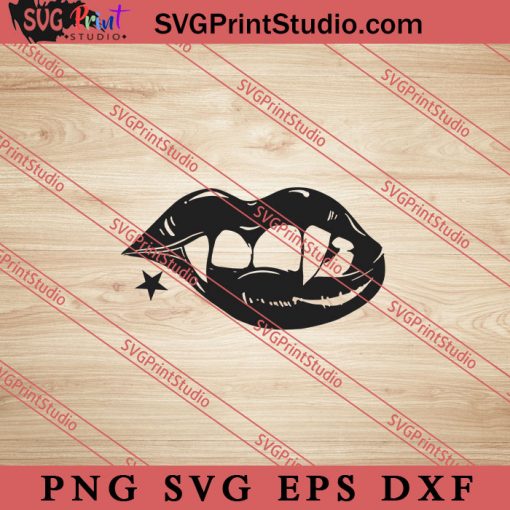 Halloween Vampire Lip SVG, Vampire SVG, Halloween SVG PNG EPS DXF Silhouette Cut Files