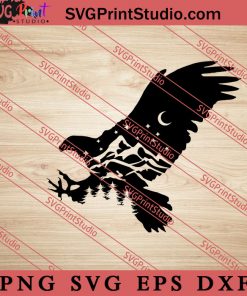 Nature Eagle SVG, Nature SVG, Forest SVG PNG EPS DXF Silhouette Cut Files