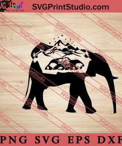 Nature Elephant SVG, Nature SVG, Forest SVG PNG EPS DXF Silhouette Cut Files