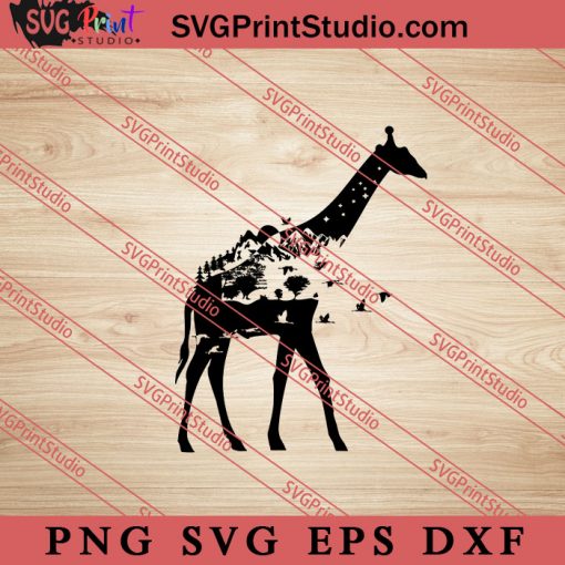 Nature Giaffe SVG, Nature SVG, Forest SVG PNG EPS DXF Silhouette Cut Files