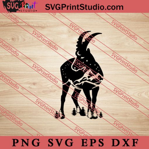 Nature Goat SVG, Nature SVG, Forest SVG PNG EPS DXF Silhouette Cut Files