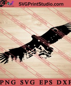 Nature Hawk SVG, Nature SVG, Forest SVG PNG EPS DXF Silhouette Cut Files