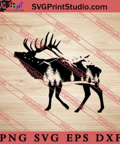 Nature Moose SVG, Nature SVG, Forest SVG PNG EPS DXF Silhouette Cut Files