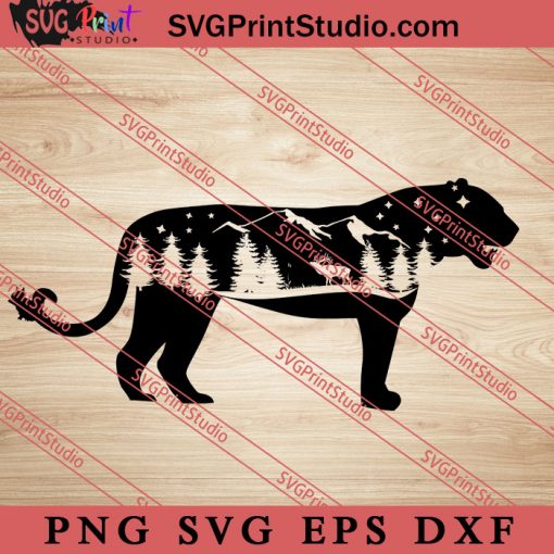 Nature Panther SVG, Nature SVG, Forest SVG PNG EPS DXF Silhouette Cut Files