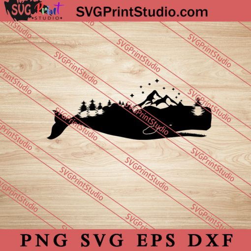 Nature Whale SVG, Nature SVG, Forest SVG PNG EPS DXF Silhouette Cut Files