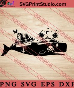 Nature Whale Pirate SVG, Nature SVG, Forest SVG PNG EPS DXF Silhouette Cut Files