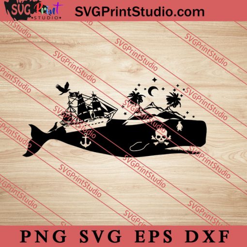 Nature Whale Pirate SVG, Nature SVG, Forest SVG PNG EPS DXF Silhouette Cut Files