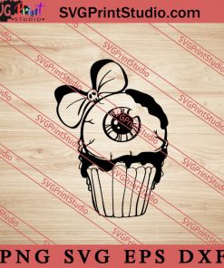 Cupcake Eye Girls SVG, Cupcake SVG, Halloween SVG PNG EPS DXF Silhouette Cut Files