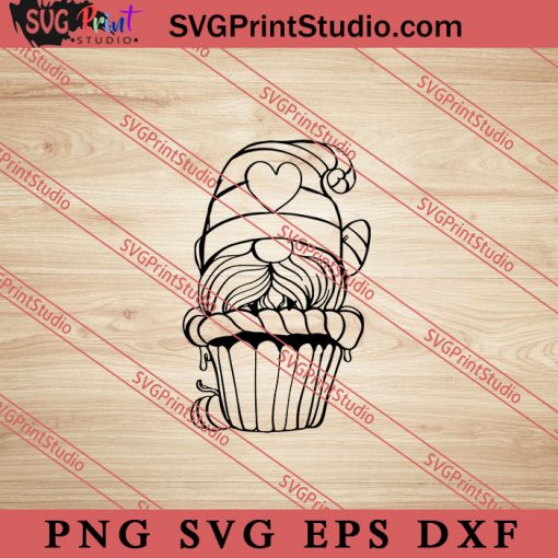 cupcake Gnome Pumpkin SVG, Cupcake SVG, Halloween SVG PNG EPS DXF Silhouette Cut Files