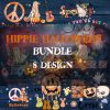 Hippie Halloween PNG Bundle 8 design, Boo PNG, Peace PNG, Witch PNG