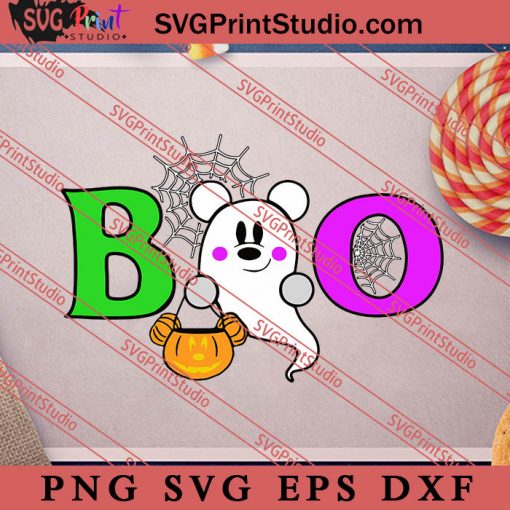 Boo Mickey Ghost Halloween SVG, Boo SVG, Halloween SVG files for cricut