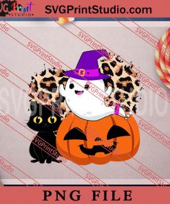Cute Halloween Girl Ghost PNG, Cat PNG, Happy Halloween PNG Digital Download